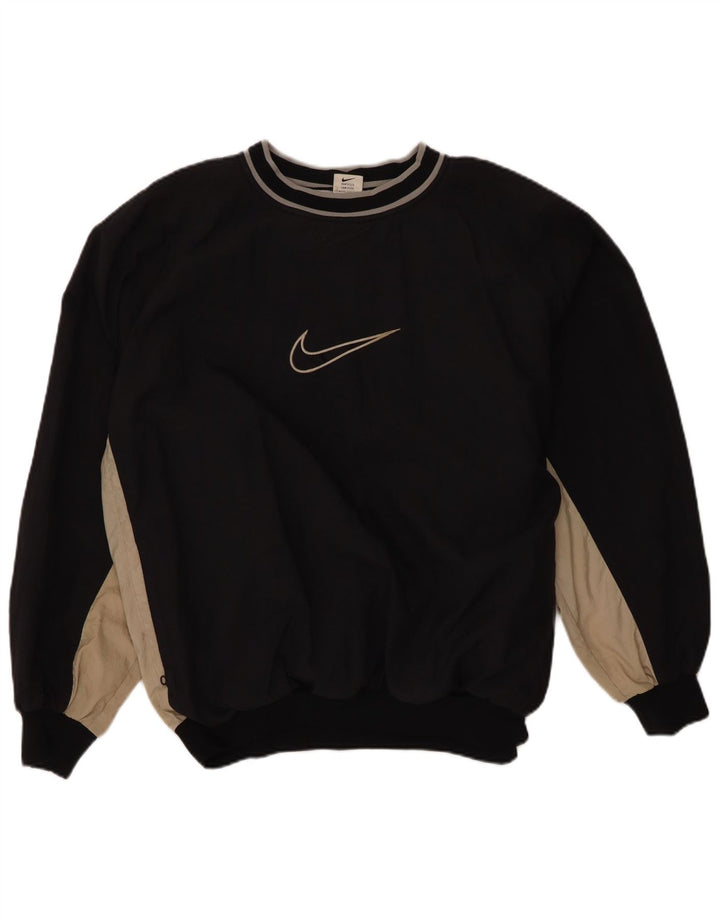 Nike grafisk sweatshirt til mænd, stor sort colourblock polyester
