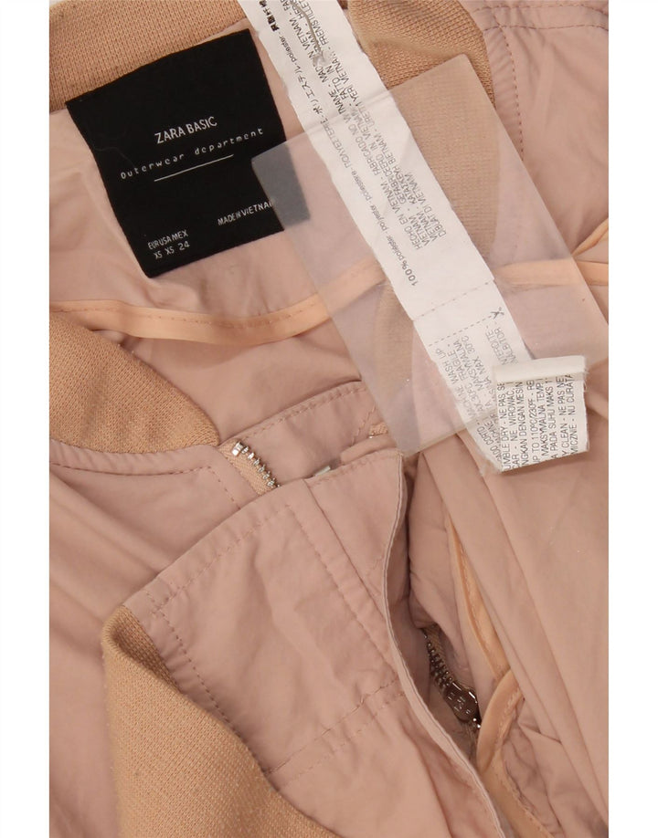 Zara Oversized Bomber Jacket UK 6 XS Pink Polyester