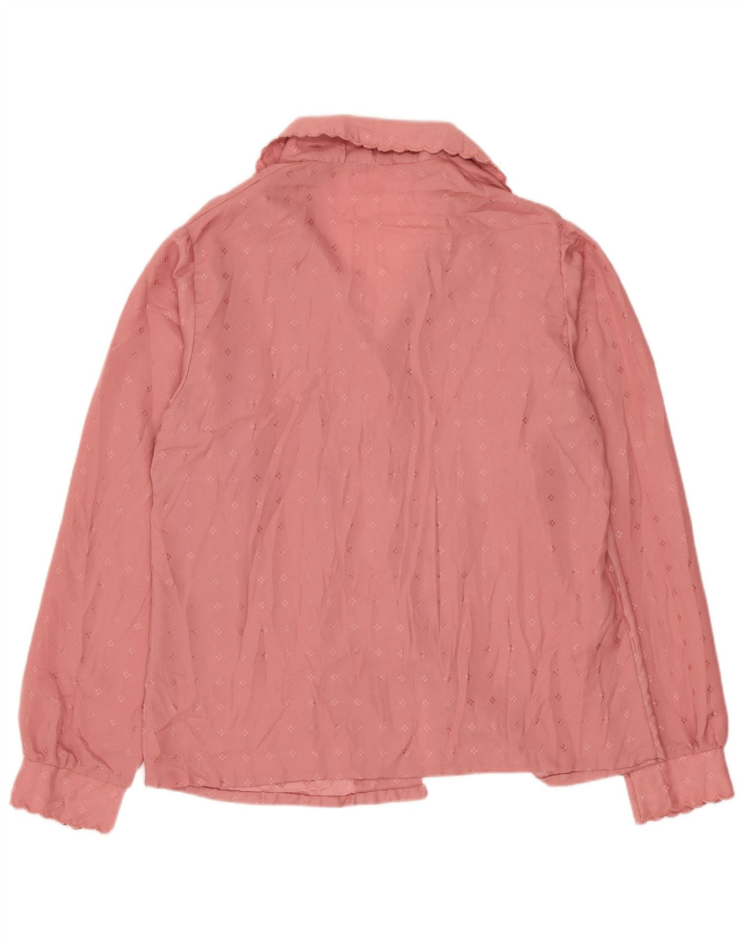 VINTAGE Damebluse Top UK 14 Stor Pink Geometrisk