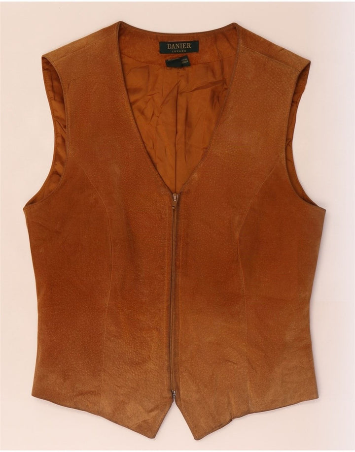 Danier Dame ruskindsvest UK 12/14 Medium Beige Læder