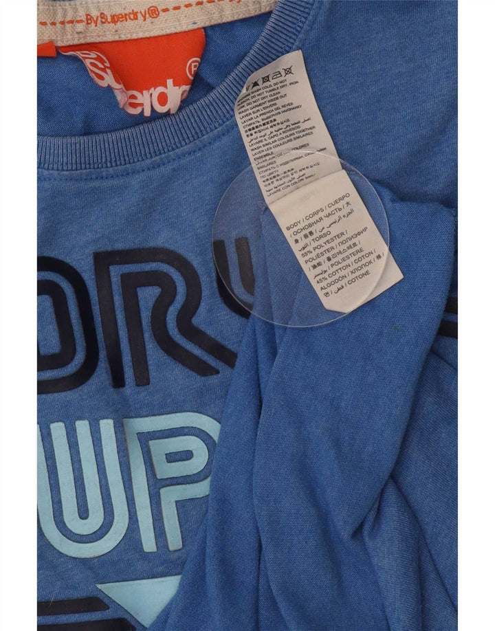 Superdry Grafisk T-shirt top mellemblå polyester til mænd