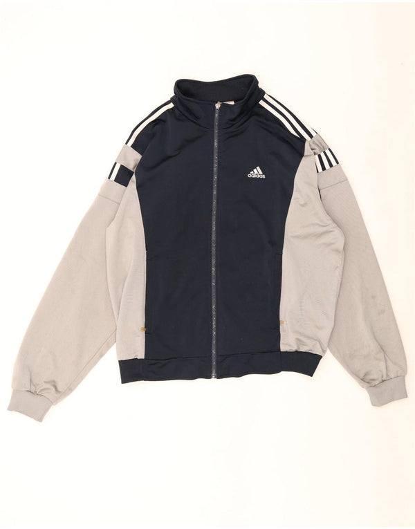 Adidas Træningsdragt til mænd Topjakke UK 44/46 Large Navy Blue Colourblock