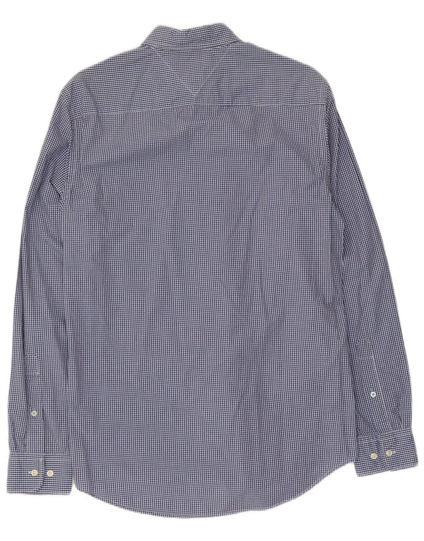 Tommy Hilfiger Herre New York Fit Slim Shirt Small Blue Gingham Cotton