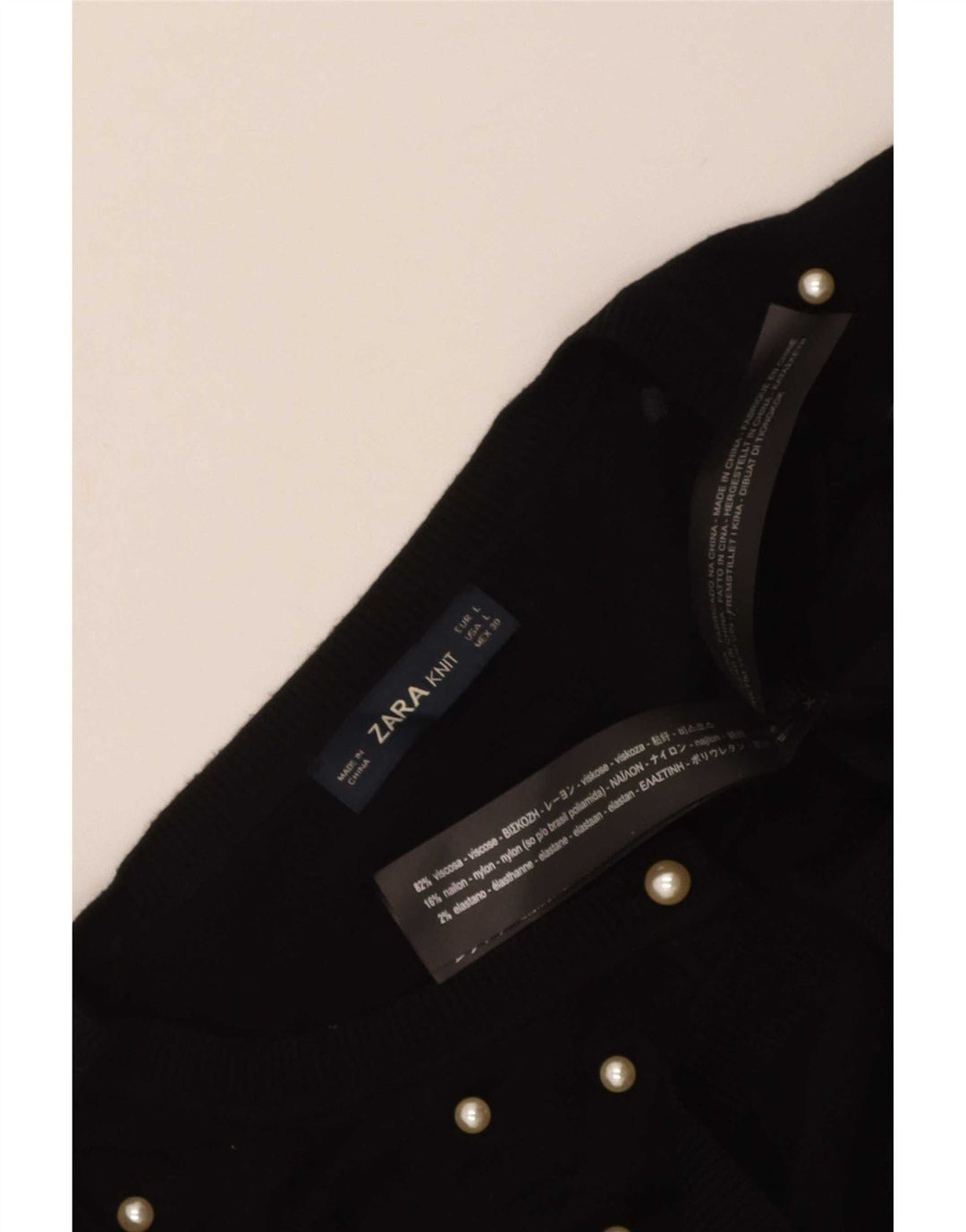 Zara Dame Cardigan Sweater UK 14 Stor Sort Viscose