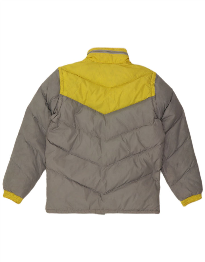 Fiorucci Herre hættepolstret jakke UK 38 Medium Grey Colourblock Nylon