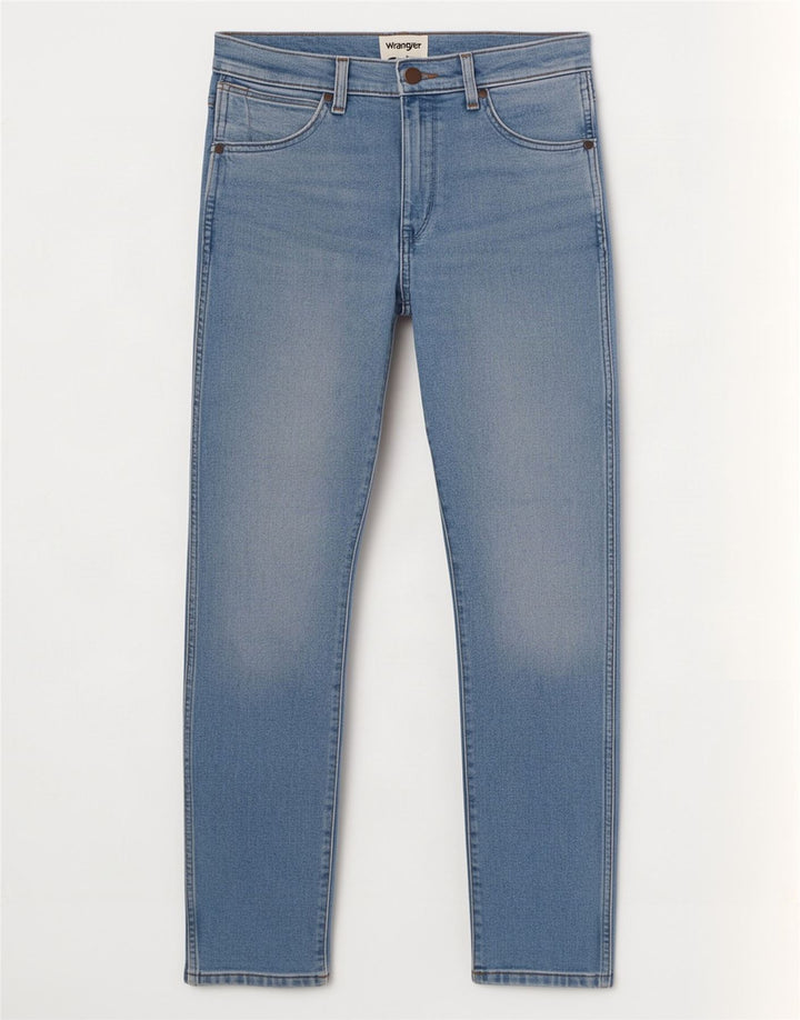 Wrangler Herre Larston Slim Jeans W28 L32 Blå Bomuld