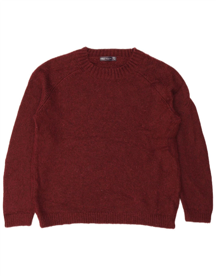 MARKS & SPENCER Dame Boat Neck Jumper Sweater UK 10 Small Burgundy