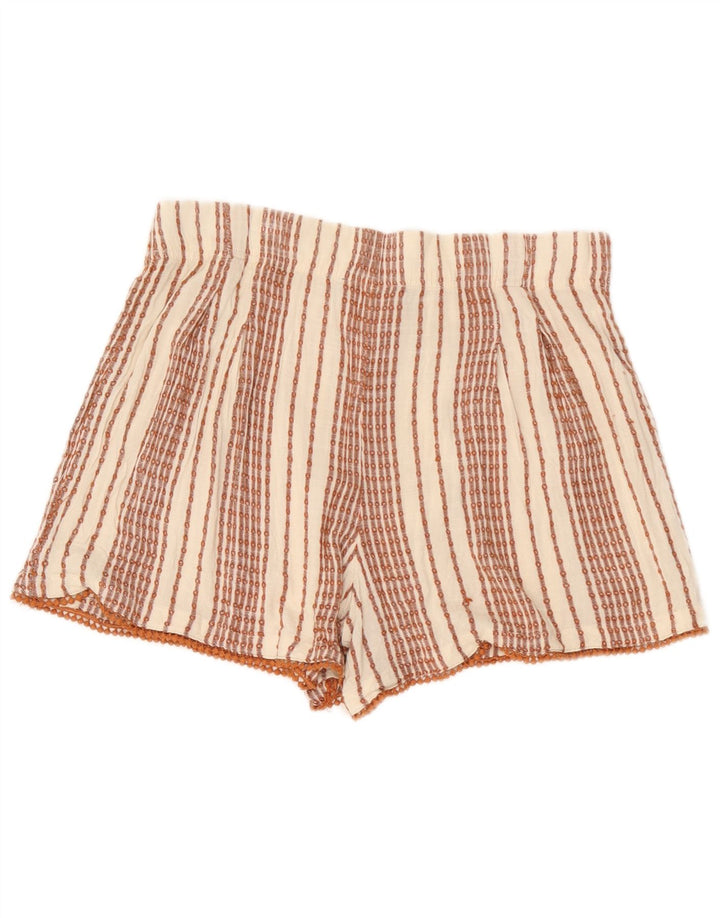 Marks & Spencer Shorts til kvinder UK 12 Medium W32 Hvidstribet viskose