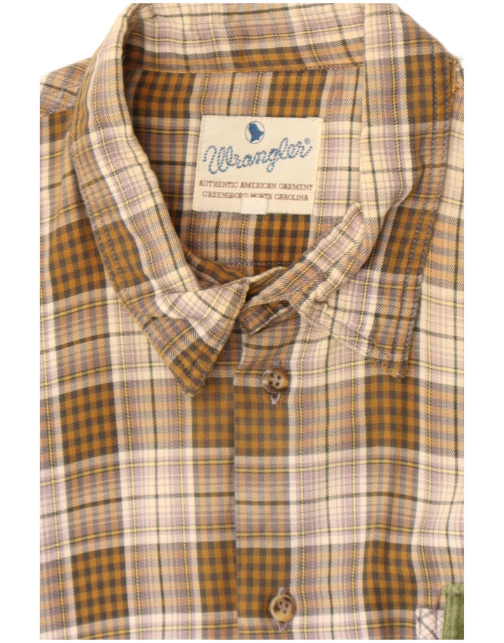 Wrangler herre flannelskjorte XL brun ternet