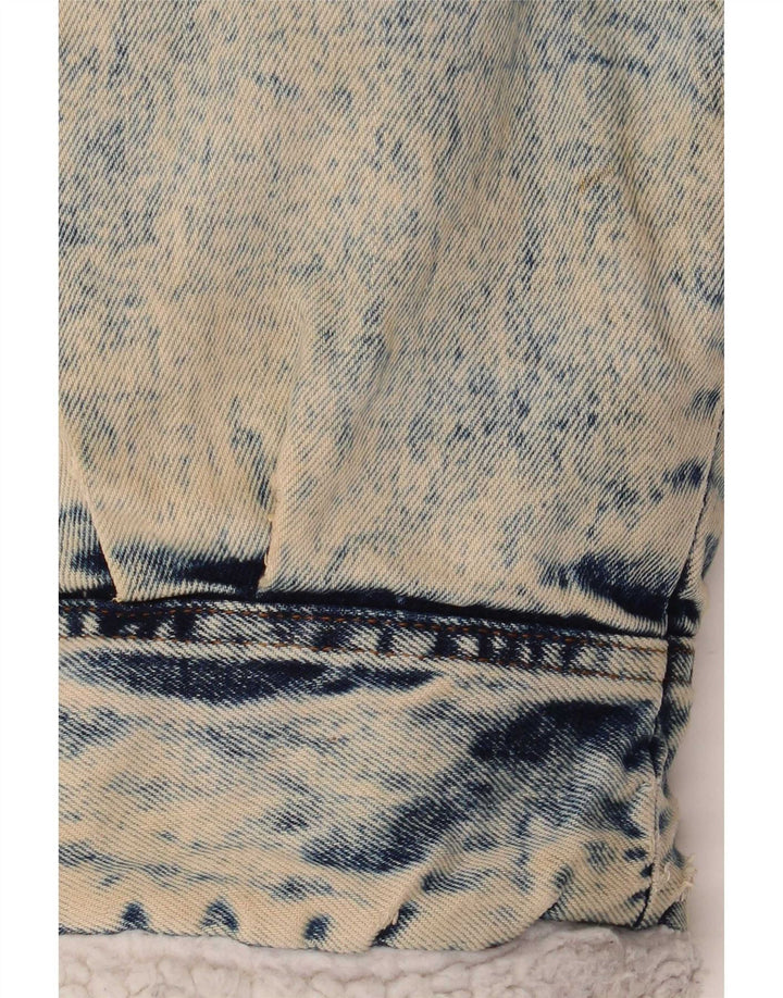 Rifle Herre Sherpa Denim Jacket UK 40 Large Blue Cotton Retro