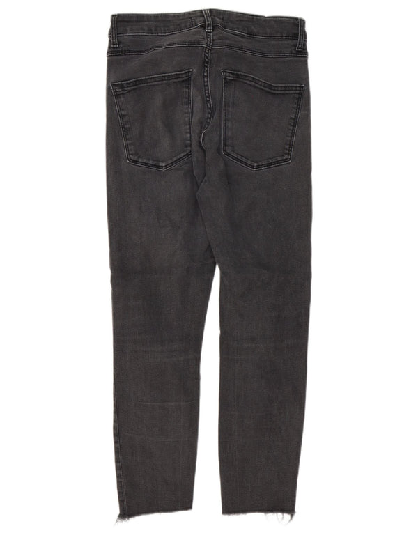 Zara Dame Skinny Cropped Jeans EU 38 Small W28 L24 Grå Bomuld
