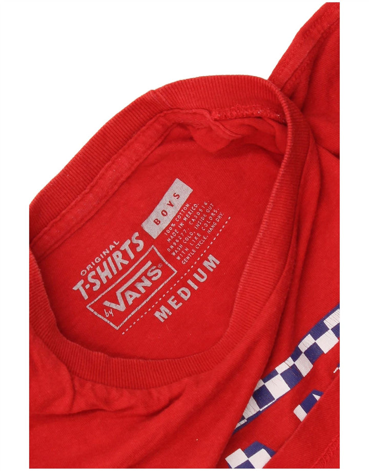 Vans Drenge Grafisk T-Shirt Top 10-11 År Medium Rød Bomuld