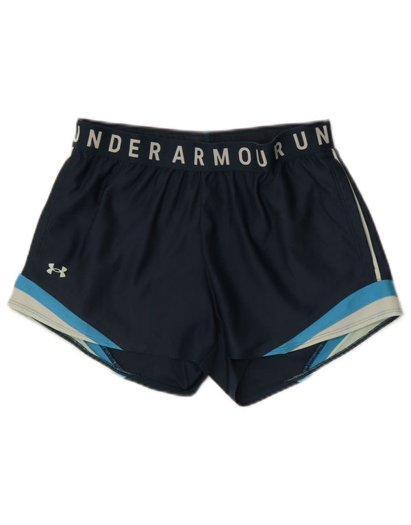 Under Armour Dame Heat Gear Sports Shorts UK 10 Small Navy Blue