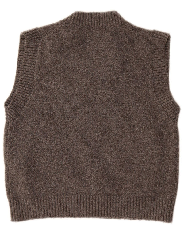 Zara Womens Crop Vest Tank Top UK 10 Small Grey Wool