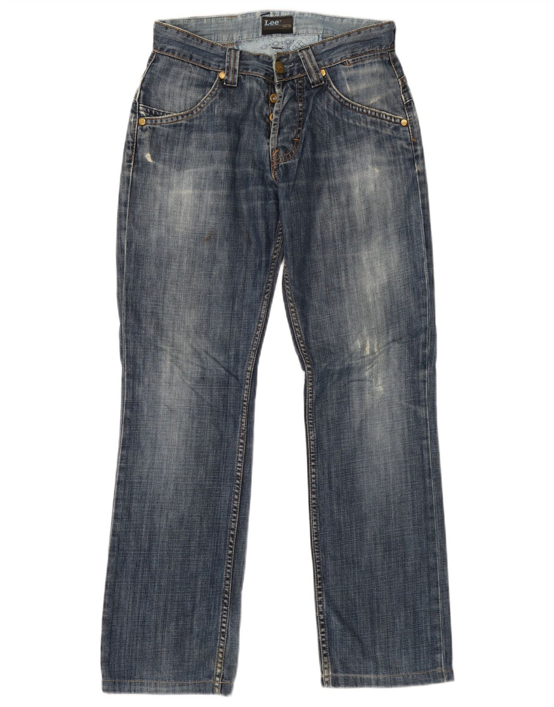 LEE Dame Knox Dart Straight Jeans W29 L29 Blå Bomuld