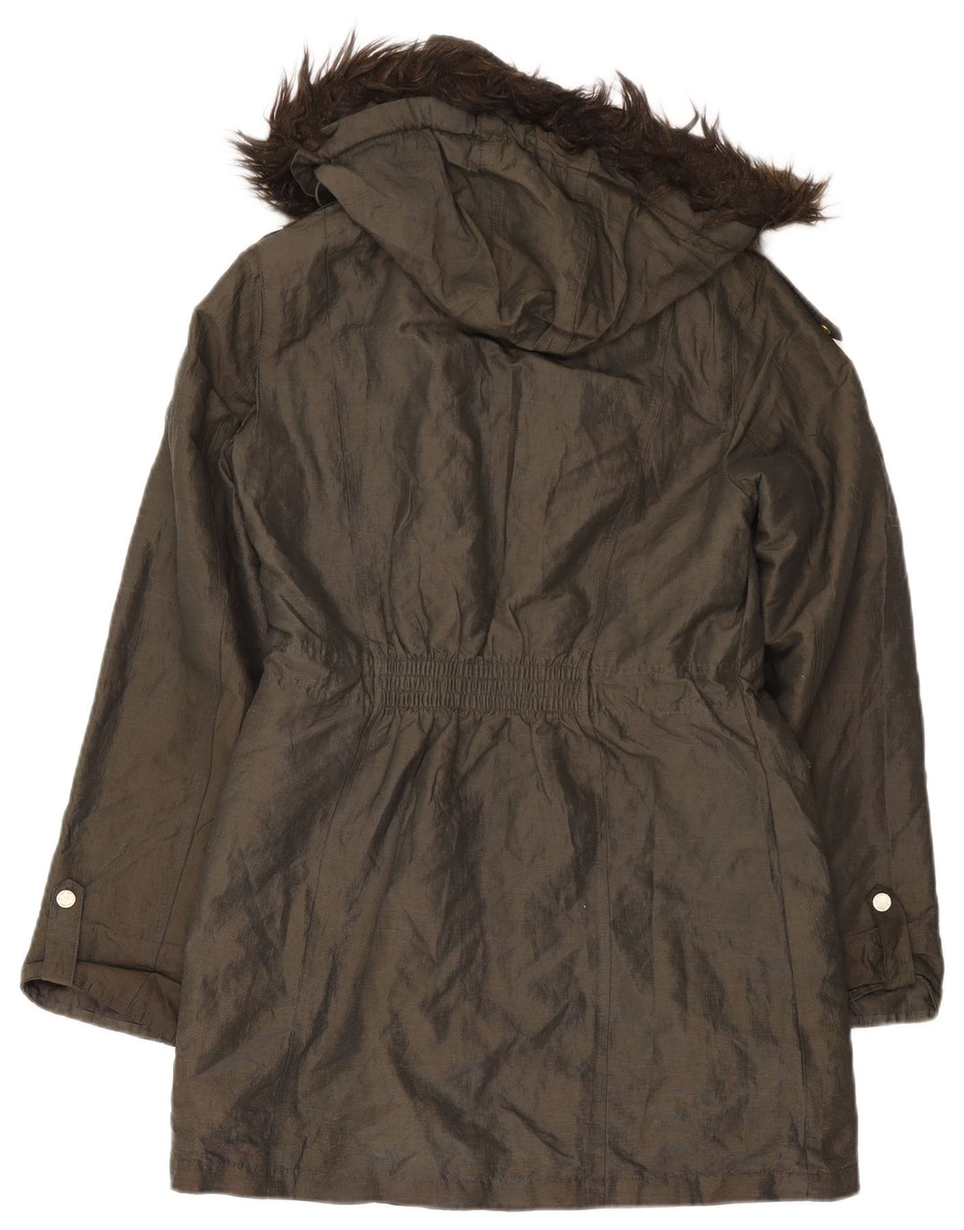 Marks & Spencer Dame Per Una Hætte Military Jacket UK 10 Small Khaki