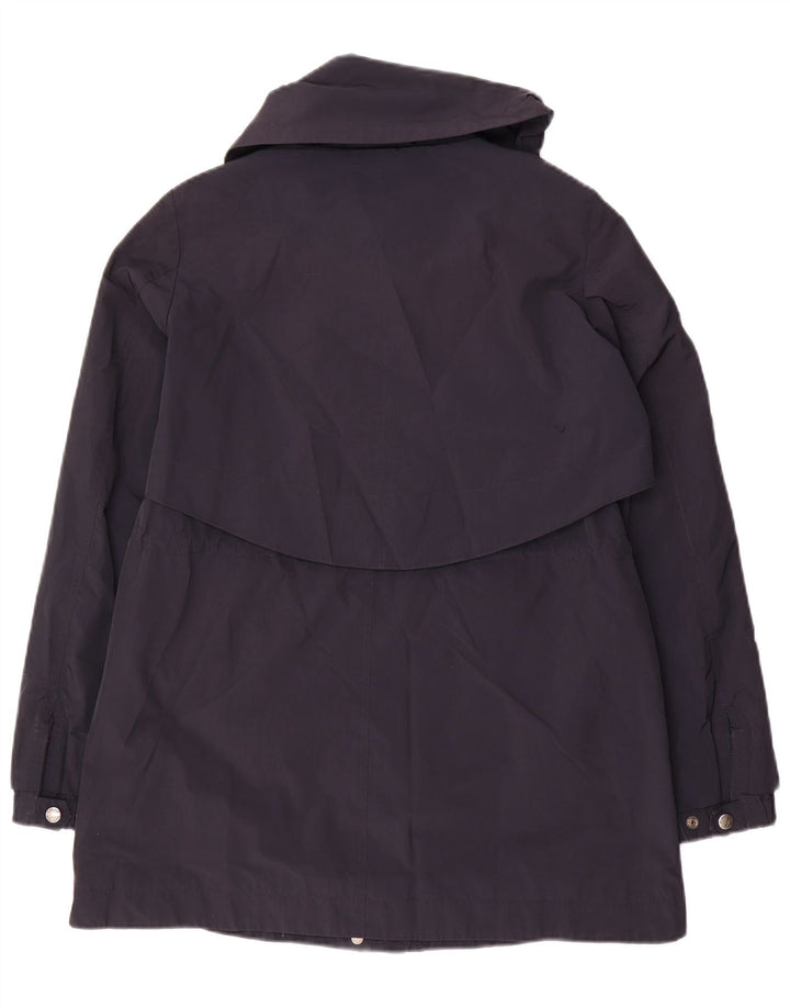 Woolrich Dame Overfrakke UK 10 Small Navy Blue Polyester