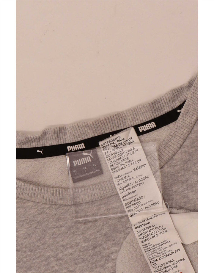 Puma Graphic Sweatshirt Jumper UK 16 Stor Grå Bomuld
