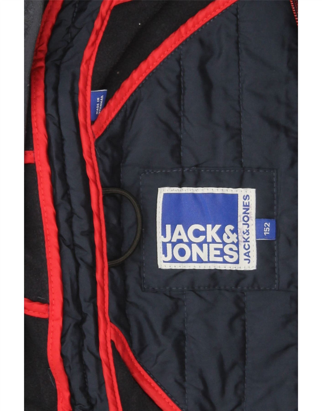 Jack & Jones Bomberjakke med hætte til drenge 9-10 år Navy Blue Colourblock