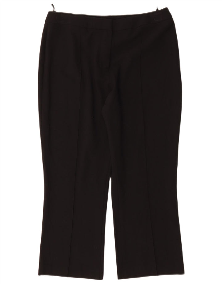 Marks & Spencer Womens Cropped Trousers UK 14 Medium W30 L23 Black