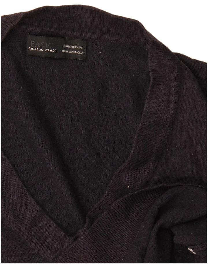 Zara Herre V-hals sweater Medium Navy Blue