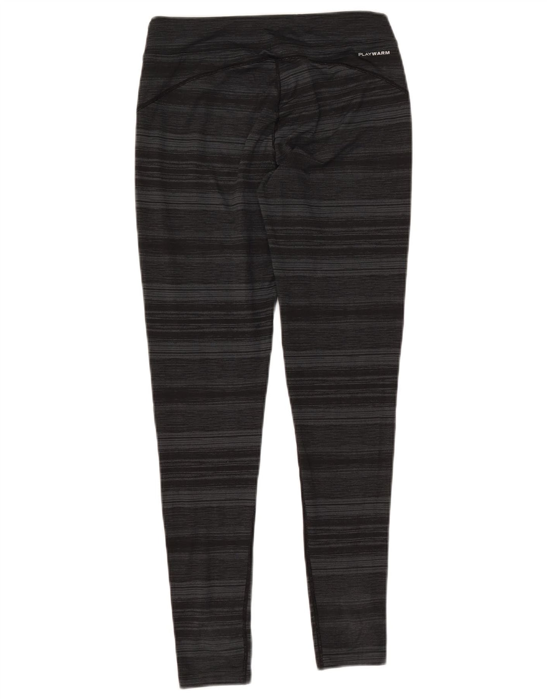 REEBOK Womens Leggings UK 10 Small Grey Pinstripe Polyester