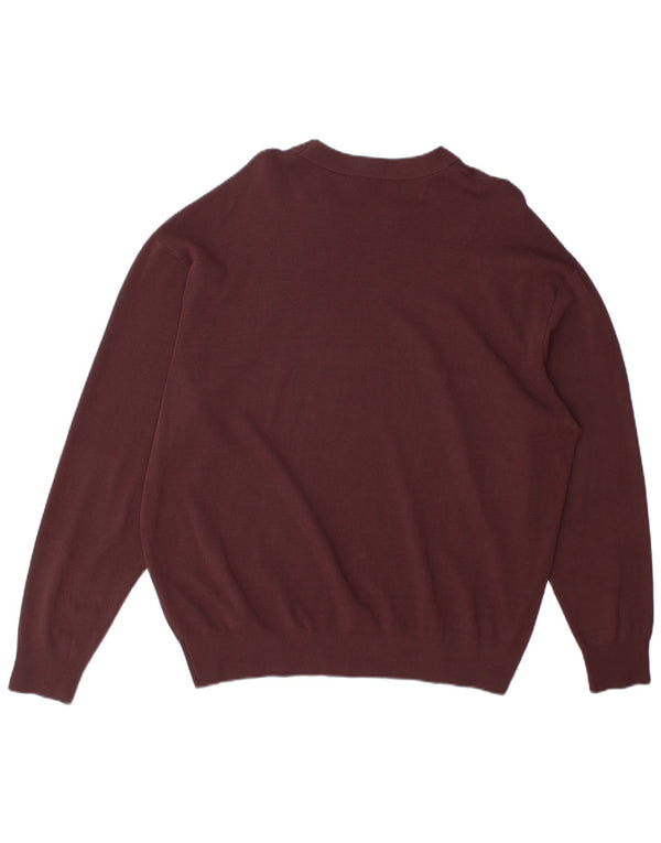 Zara Herre sweater med rund hals XL Burgundy Viscose