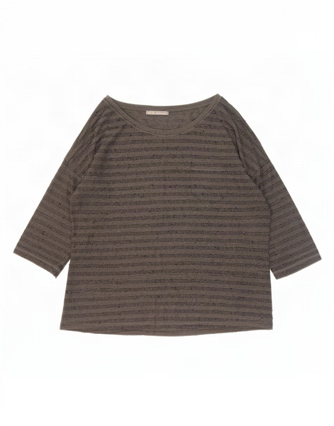 Zara Dame Top 3/4 ærmer UK 20 2XL Grå Stribet Polyester
