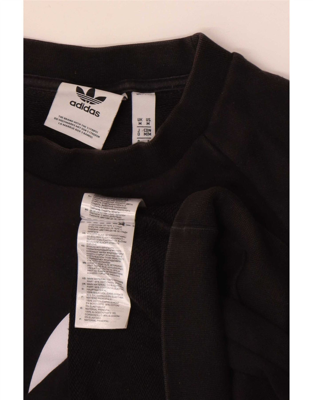 Adidas Grafisk Sweatshirt Jumper Medium Sort Bomuld