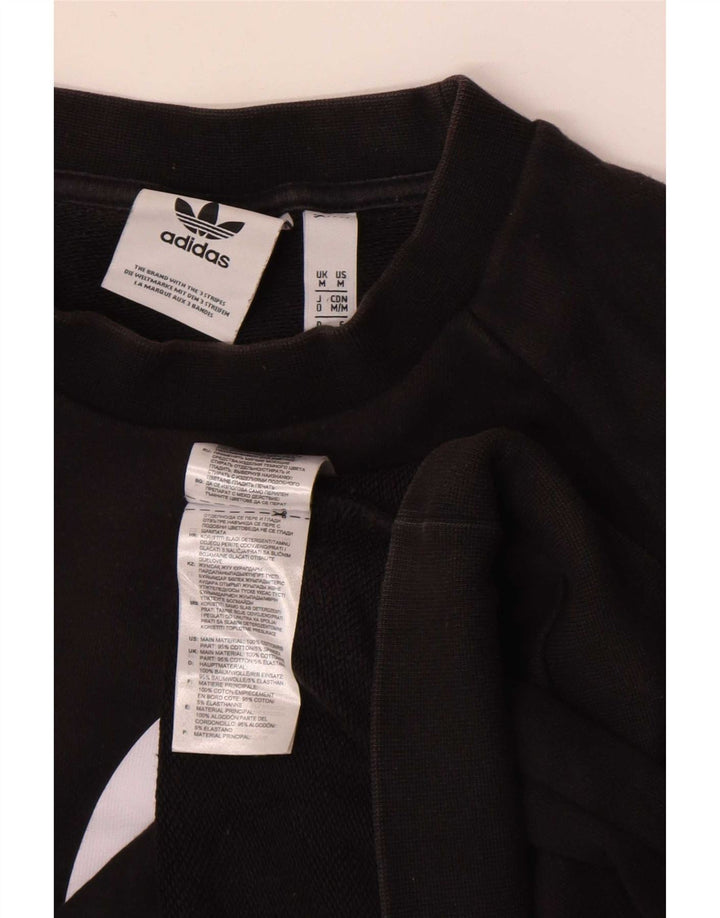 Adidas Grafisk Sweatshirt Jumper Medium Sort Bomuld