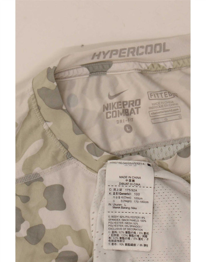 Nike Herre Dri Fit Grafisk T-Shirt Top Stor Grå Camouflage Polyester