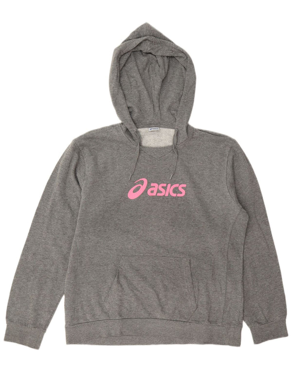 Asics Grafisk hættetrøje til kvinder UK 20 2XL Grå Bomuld