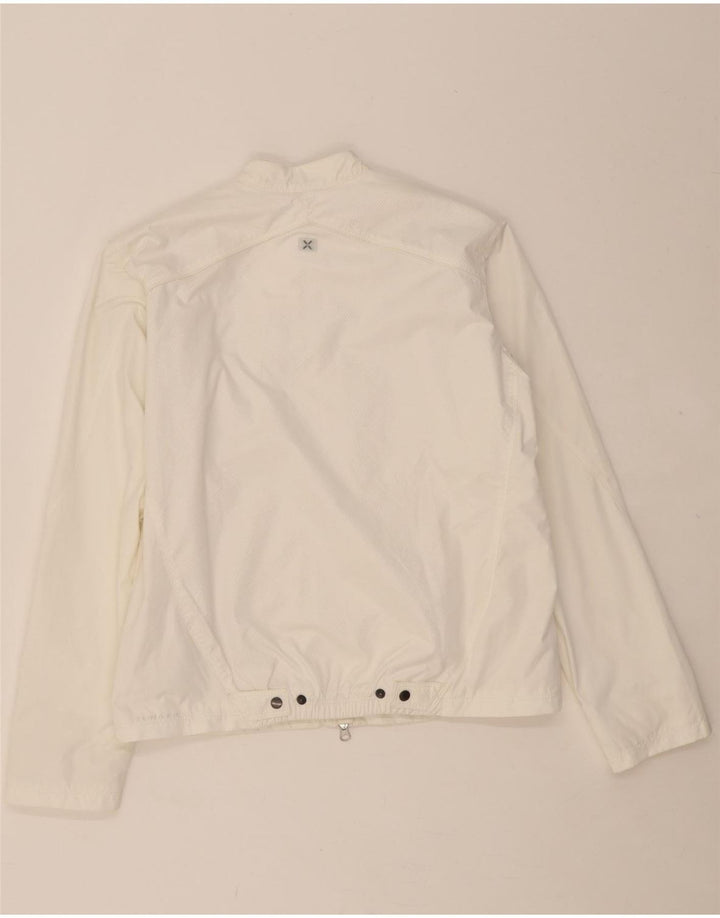 NIKE Womens Clima-fit Bomber Jacket UK 10/12 Medium White Polyester Vintage Nike and Second-Hand Nike from Messina Hembry 