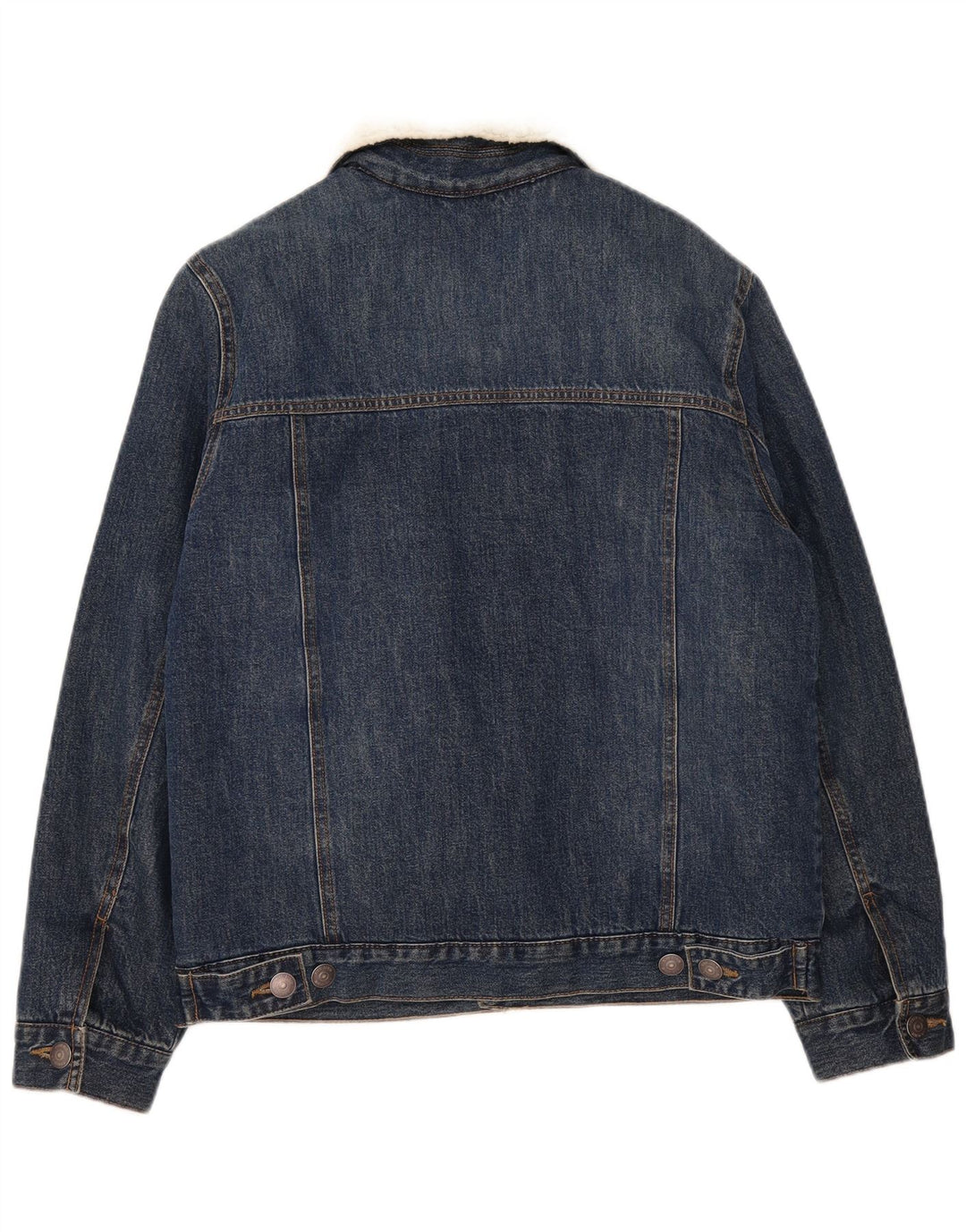 Kiabi Herre Denim Sherpa Jacket UK 38 Medium Blue Cotton