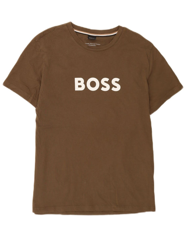 Hugo Boss Herre grafisk T-shirt Top Medium Khaki