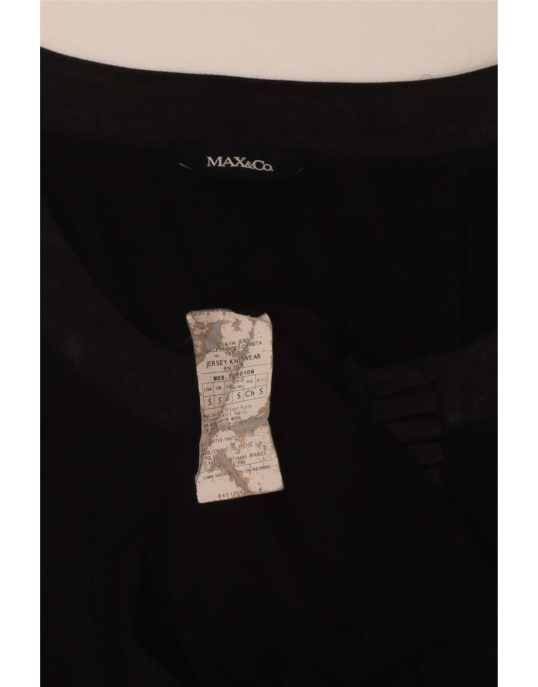 Max & Co. Dame Flæse Top Top 3/4 ærme UK 8 Lille sort polyester