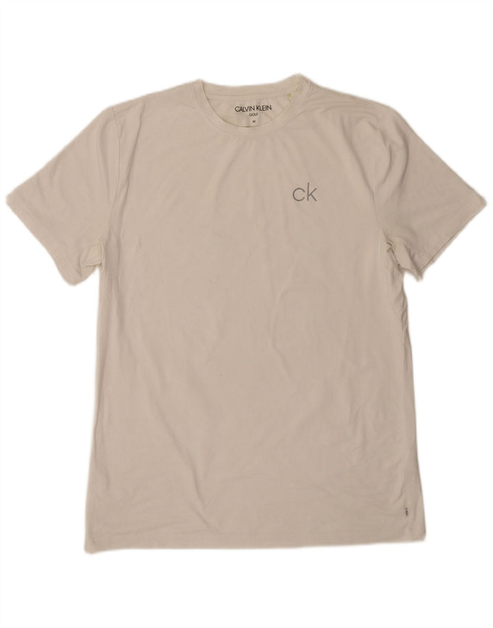 Calvin Klein Herre T-Shirt Top Medium White Polyester