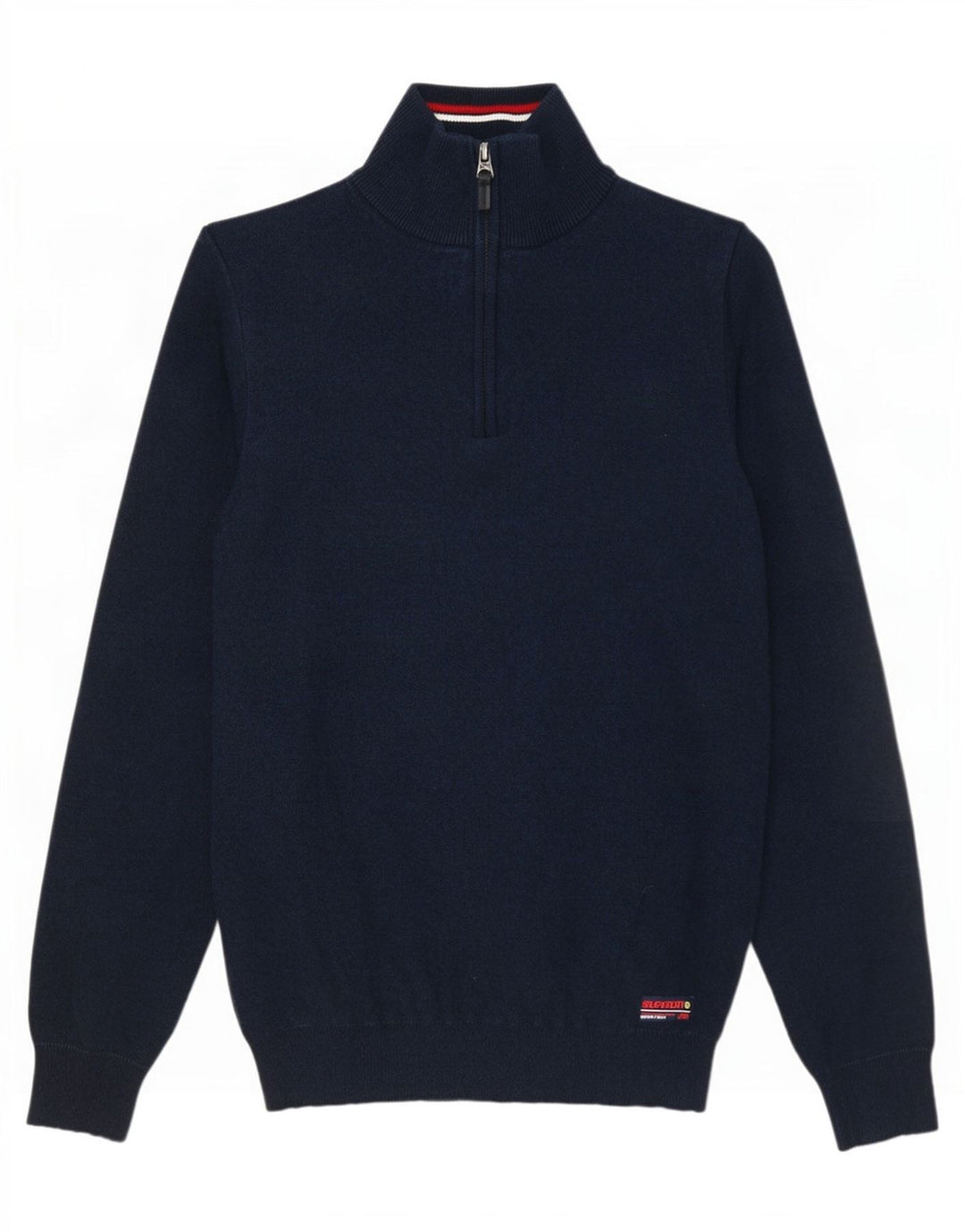 Superdry Sweater med lynlås til mænd, lille marineblå bomuld