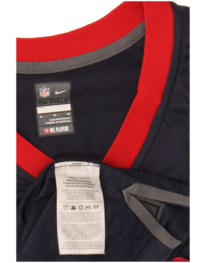 Nike Herre Houston Texans Grafisk T-Shirt Top XL Navy Blue Polyester