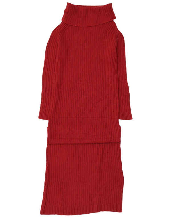 Simona Barbieri Dame Twin-Set Roll Neck Jumper Dress UK 12 Medium Red