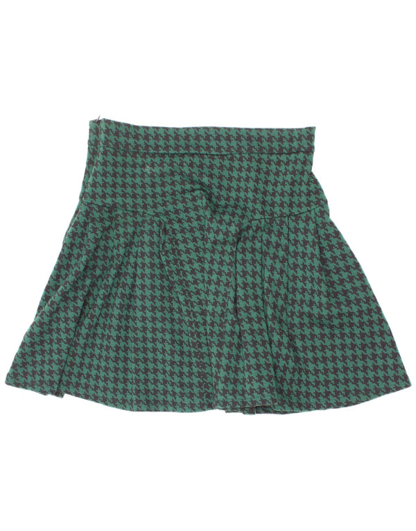 Zara Plisseret nederdel til piger 13-14 år W26 Grøn Houndstooth Polyester