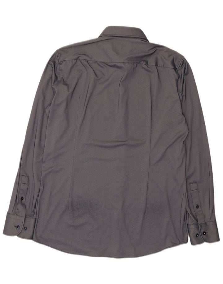 Hugo Boss Herre Slim Fit Skjorte Størrelse 40 15 3/4 Medium Grå