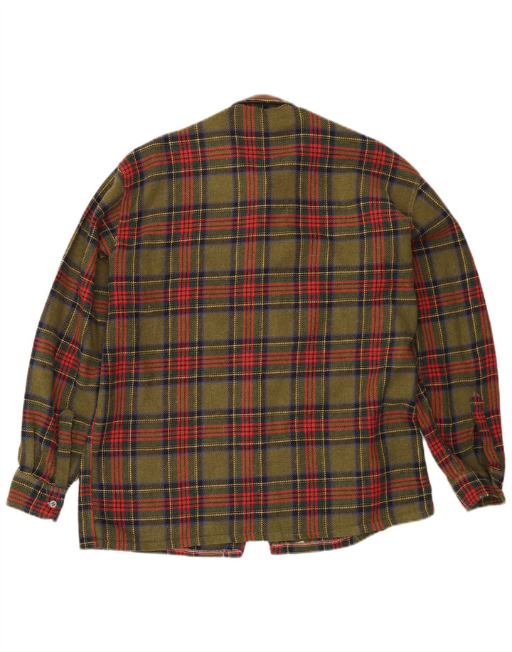 Vintage flannelskjorte til mænd Medium Khaki Ternet