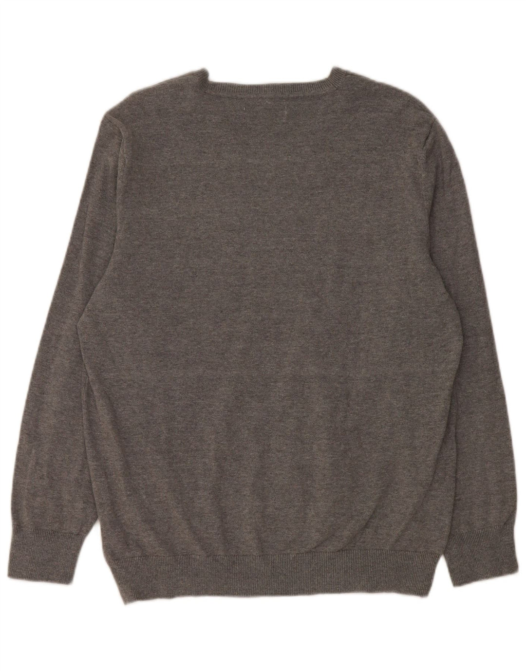 MUSTANG Dame V-hals sweater UK 18 XL Grå Bomuld