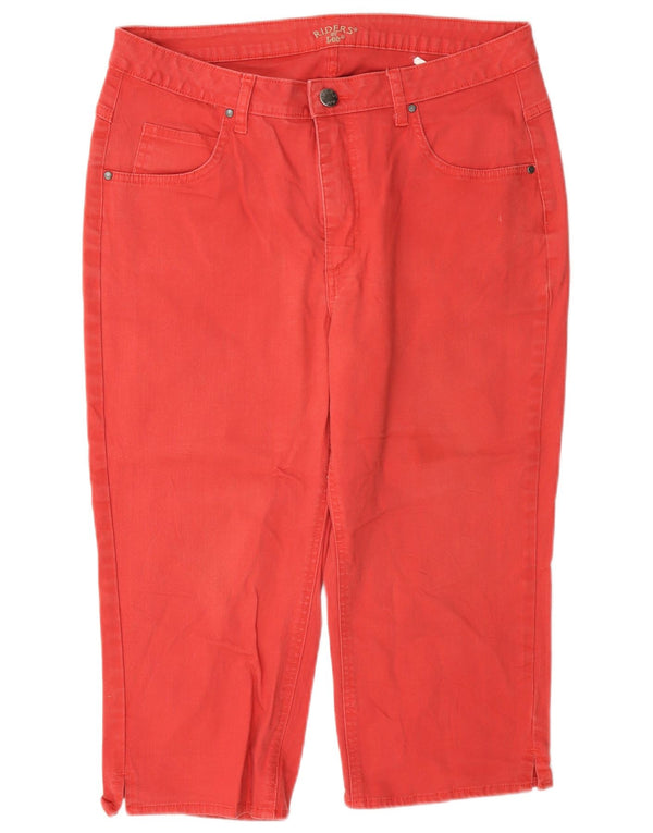 Lee Womens Riders Capri Bukser US 14 XL W34 L19 Rød Bomuld
