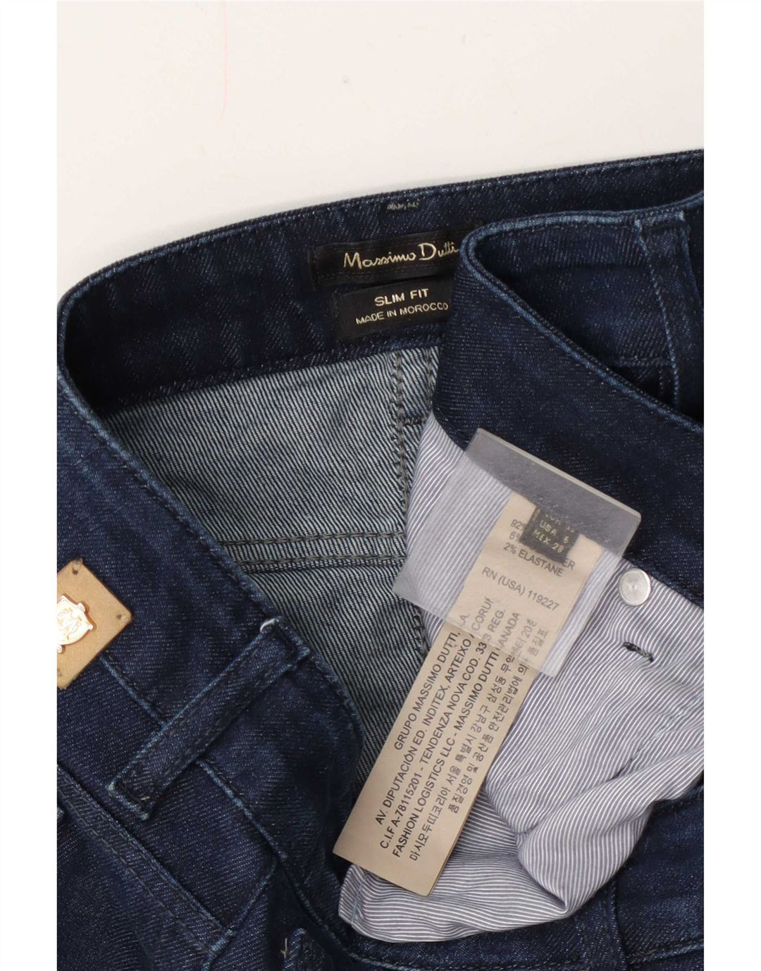 Massimo Dutti Dame Slim Jeans EU 38 Small W28 L27 Marineblå Bomuld