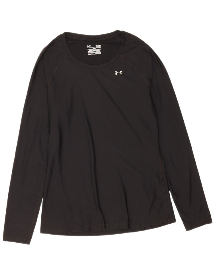 Under Armour Herre Heat Gear Top Langærmet Lille Sort Polyester