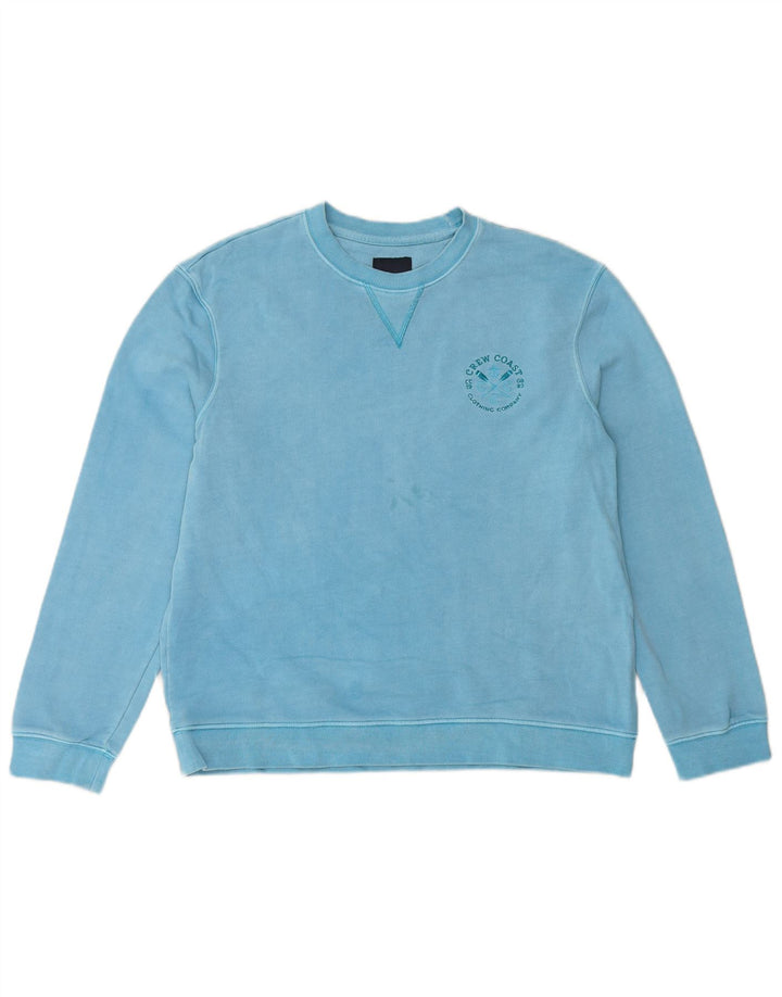 CREW CLOTHING Dame Oversized Sweatshirt Jumper UK 10 Small Blue Cotton