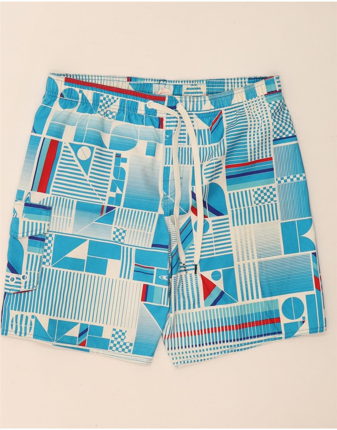 O'Neill Badeshorts til mænd store blå geometriske polyester