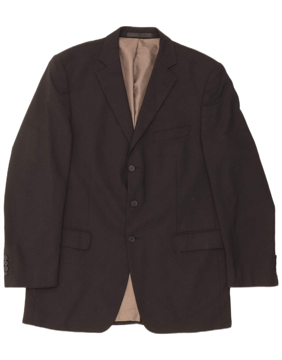 Marks & Spencer Herre 3-knaps blazerjakke UK 42 Stor sort polyester